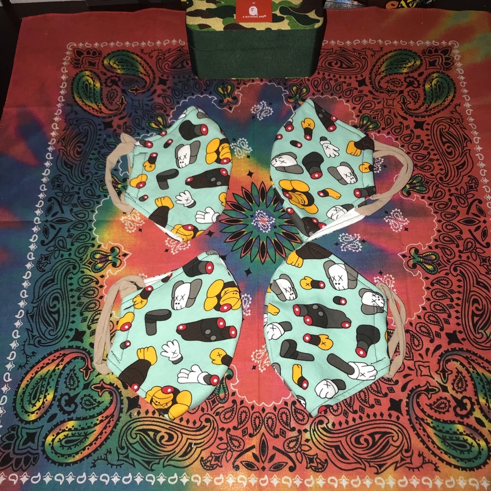 Bape X Kaws Camo Mask